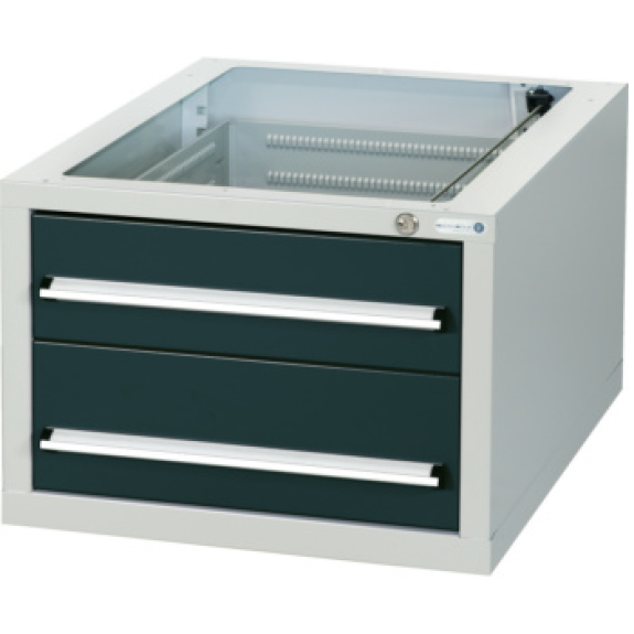 Bloque de cajones HK, modelo G 2, 410x570x680mm con 2 ext. compl., RAL 7035/701-Leer más