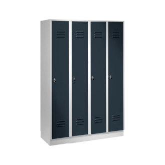Armario de seguridad de oficina, 4 compartimentos, 300 mm, base 1800x1200x500 mm, RAL 7035/7016-Leer más