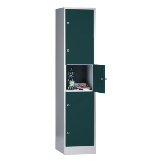 Casillero objetos valor 5 cmpts. 1850x400x500mm anc. comp. 400mm RAL 7035/7016-Leer más