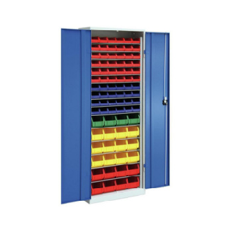 Armario con estantes y puertas, modelo 3 con cajas de almacenamiento-Leer más