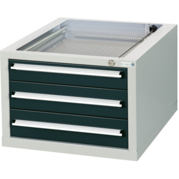 Blocco cassetto HK Workbench con 3 cassetti a pieno scorrimento, 410x570x680mm, RAL 7035/7016-Leggi tutto