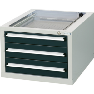 Bloque de cajones HK, modelo G 3, 410x570x680mm con 3 ext. compl., RAL 7035/701-Leer más