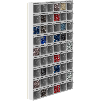 Scaffale Porta Minuteria 54-6 Cassetti Basculanti in Plastica Trasparente Portaminuterie Cassettiera-Leggi tutto