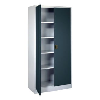 Armario de puertas de hoja, AlxAnxF 1950x950x450 mm, RAL 7035/7016-Leer más