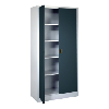 Armario de puertas de hoja, AlxAnxF 1950x950x450 mm, RAL 7035/7016