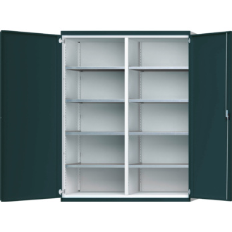 Armario para cargas pesadas con divisor, 1950x1485x500 mm, 8 estantes, capacidad de carga de 1200 kg-Leer más