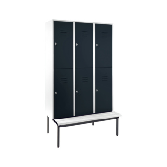 Armario 3 compartim., 400 mm, 6 estantes, RAL 7035/7016-Leer más