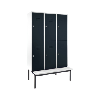 Armario 3 compartim., 400 mm, 6 estantes, RAL 7035/7016