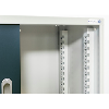 Armario de acero con puertas correderas y divisor RAL 7035/RAL 7016 AlxAnxF 1950x1000x500 m