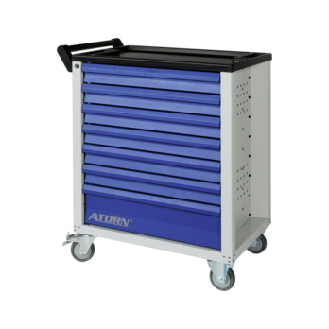 Carro portaherr. ATORN RAL 7035/5010 7 cajones totalmente extensibles-Leer más