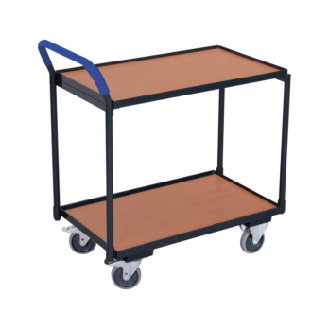 mesa con ruedas, superficie de carga 1000x600 mm con 2 estantes, asa alta-Leer más