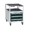 Carro móvil HK, AltxAnxF: 790x570x680 mm, 3 caj. extracción tot., RAL 7035/7016