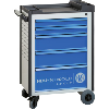 Carro portaherr. AltxAnxF 925x645x425 mm con 5 cajones, RAL 7035/5010