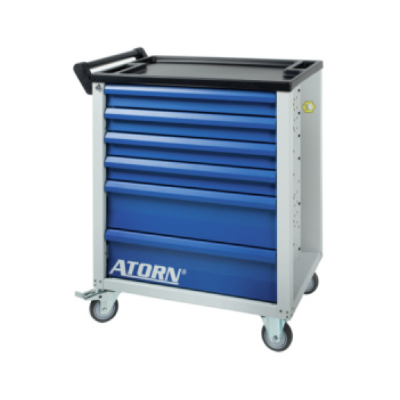 Carro portaherr. ATORN RAL 7035/5010 6 cajones totalmente extensibles-Leer más