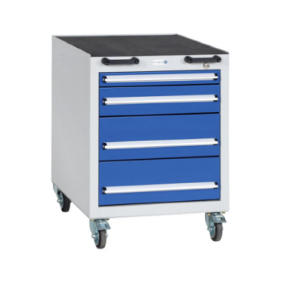 Carro móvil HK, AltxAnxF: 790x570x680 mm, 4 caj. ext. tot., RAL 7035/5010-Leer más