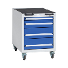 Carro móvil HK, AltxAnxF: 790x570x680 mm, 4 caj. ext. tot., RAL 7035/5010