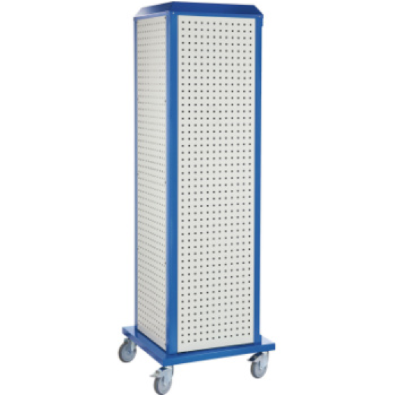 ToolTower RasterPlan móvil, 2175x700x700 mm con 4 pan. perf. RAL 7035/5010 ToolTower RasterPlan móvil, 2175x700x700 mm con 4 pan. perf. RAL 7035/5010-Leer más