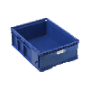 Dimensiones caja de almacen. W-KLT: 400x300x150 mm, color RAL 5022, azul noche