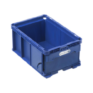 Dimensiones caja de almacen. W-KLT: 300x200x150 mm, color RAL 5022, azul noche-Leer más