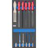 Inserto espuma dura ATORN, juego de limas, 293x587x30 mm, negro/azul