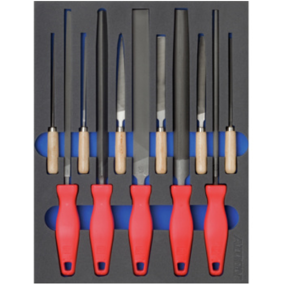Inserto de espuma dura ATORN con conjunto de limas, L x An x F: 345x260x30 mm-Leer más