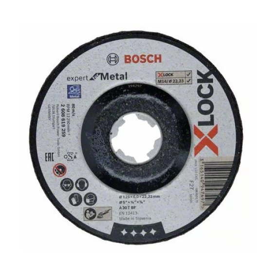 Disque X-Lock pour Metal D 125 x 6mm à ébarber  EXPERT - 2608619259-Lire la description