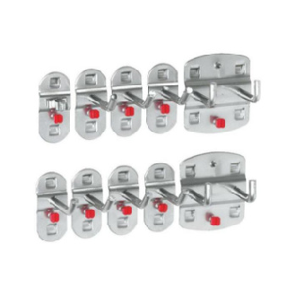 Surtido de ganchos RASTERPLAN 10 piezas color aluminio-Leer más