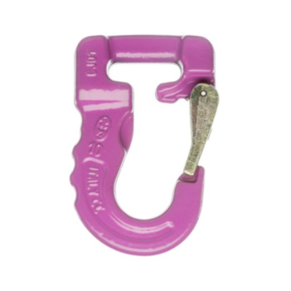 Ganchos carga seguridad para eslingas, capacidad carga: WLL 1000 kg, violeta Ganchos carga seguridad para eslingas, capacidad carga: WLL 1000 kg, violeta-Leer más