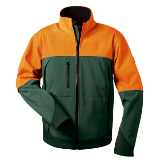 SANDDORN, Waldarbeiter Softshell-Jacke, , Grün/Orange, Gr.S-Beschreibung lesen
