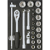 Inserto ORION equip. con llave de vaso de 1/2" AnxFxAlt 232x332x31 mm negro/gri