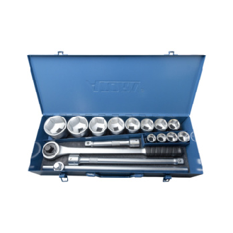Set de llaves de dado ATORN 3/4", hexagonal, 16 piezas, en maletín metálico-Leer más
