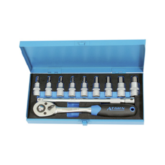 Set de llaves de dado ATORN de 1/2", 11 piezas, hexagonal 5-17 mm-Leer más