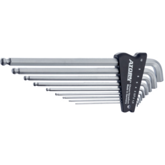 Set Hexagonal Allen Set, 9 pièces, tête de balle, 1,5-10 mm-Beschreibung lesen