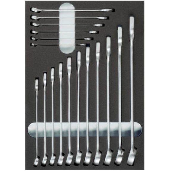 Inserto ORION equip. conj. llave comb. 17 un. dimn. AnxF 232x332x31mm negro/gri-Leer más