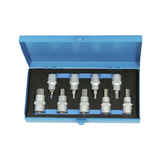 Set de llaves de dado ATORN de 1/2", 9 piezas, hexagonal 5-17 mm-Leer más