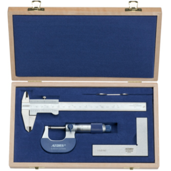Juego de instrumentos de medición de 3 piezas ATORN en estuche de madera Juego de instrumentos de medición de 3 piezas ATORN en estuche de madera-Leer más