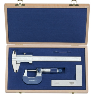 Juego de instrumentos de medición de 3 piezas ATORN en estuche de madera-Leer más