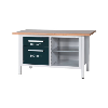 Banco trabj. HK, ser. L, LxFxAlt 1500x750x840 mm, 1 caj. + 1 prt., RAL 7035/701