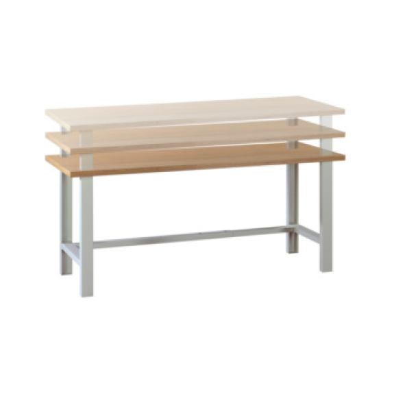 Banco de trabajo con panel de haya maciza, 2000x750x640990 mm, en RAL 7035-Leer más