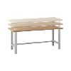 Banco de trabajo con panel de haya maciza, 2000x750x640990 mm, en RAL 7035