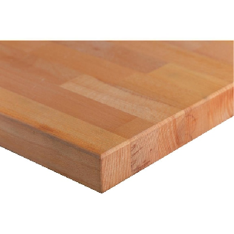 Banco de trabajo de madera de haya maciza con cajones y base de acero-Leer más