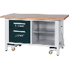 Banco de trabajo HK, long. 1500 con ruedas de transp. abatibles RAL 7035/7016