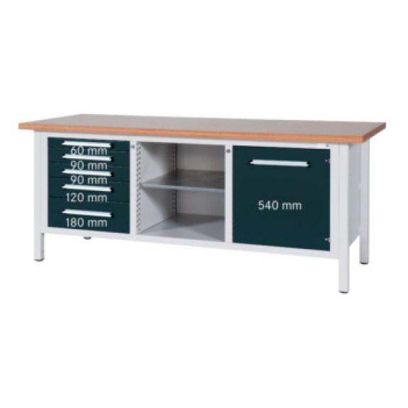 B. trab. HK L 2000 2000x750x840 mm (LxFxAlt), panel haya Multip. 40 mm 7035/701-Leer más
