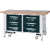 Banco de trabajo HK, L 1500, abat., 1500x750x840 mm RAL 7035/7016 6 cajones Banco de trabajo HK, L 1500, abat., 1500x750x840 mm RAL 7035/7016 6 cajones