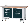 Banco de trabajo HK L 1500, abat., 1500x750x840 mm RAL 7035/7016 2 cajn./2 prts
