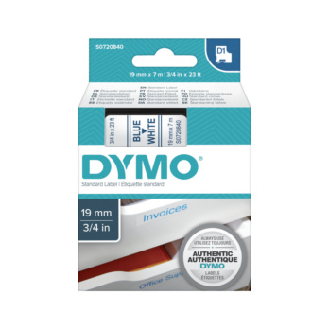 Cinta de etiquetado DYMO 19 mm x 7 m, azul sobre blanco-Leer más