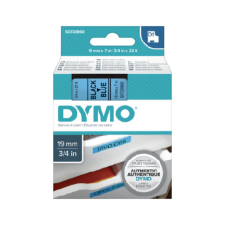 Cinta de etiquetado DYMO 19 mm x 7 m, negro sobre azul-Leer más