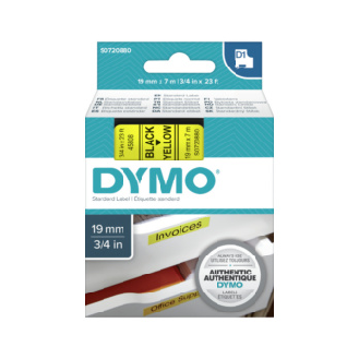 Cinta de etiquetado DYMO 19 mm x 7 m, negro sobre amarillo-Leer más