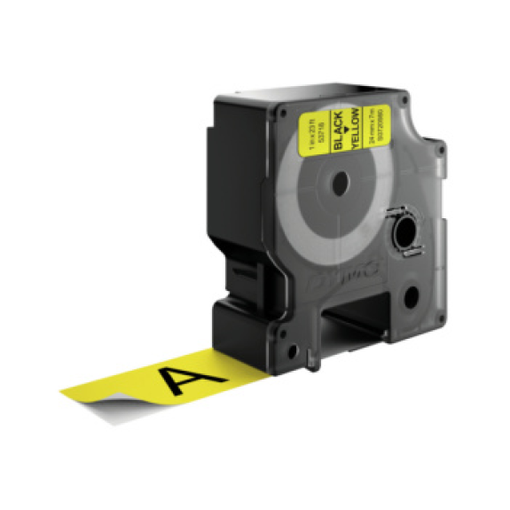 Cinta de etiquetado DYMO 24 mm x 7 m, negro sobre amarillo Cinta de etiquetado DYMO 24 mm x 7 m, negro sobre amarillo-Leer más