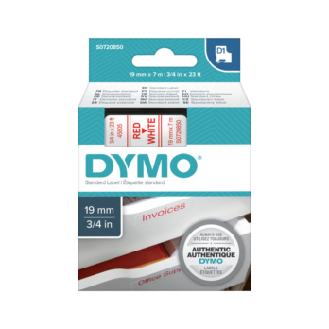 Cinta de etiquetado DYMO 19 mm x 7 m, rojo sobre blanco-Leer más